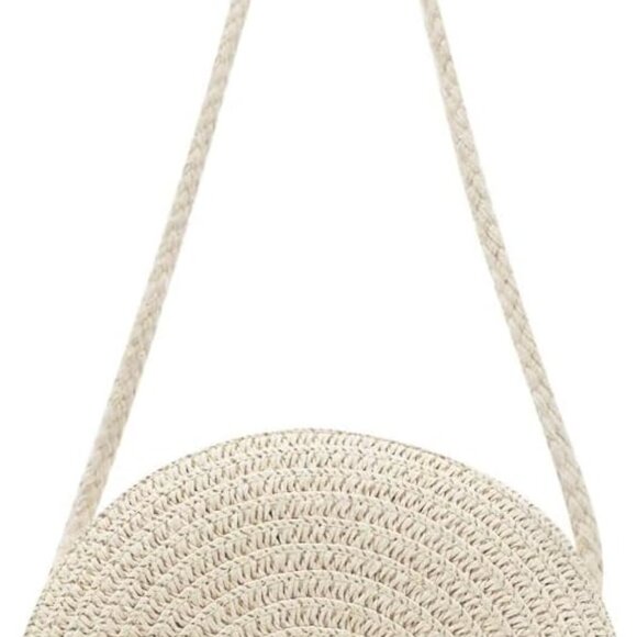Spacious Woven Straw Shoulder Bag with Zipper – Ideal for Travel & Daily Wear - Picture 1 of 6